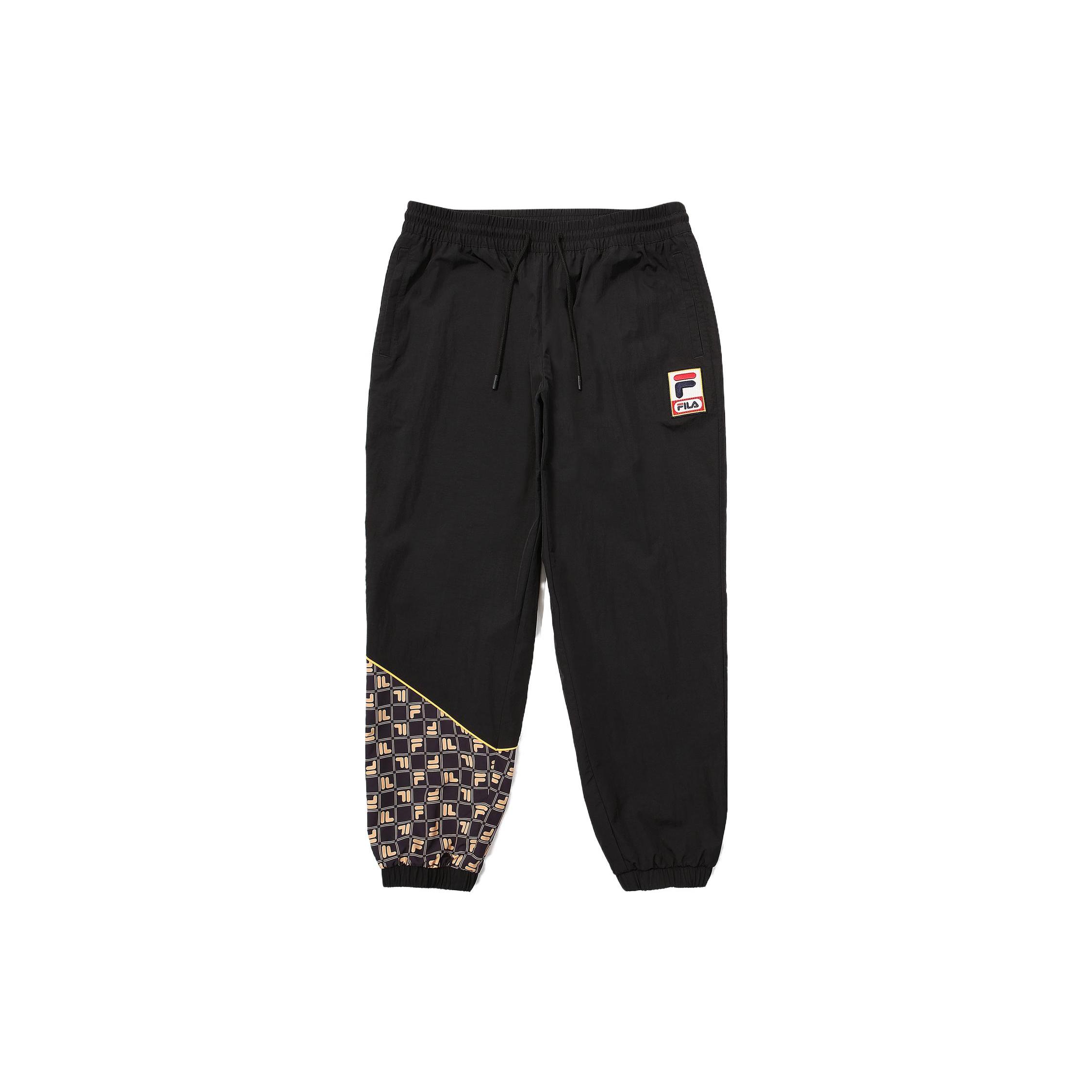 FILA Knitted Sweatpants Unisex Black Moderate Cuffed Pants FS2WPF1112X-BLK 085