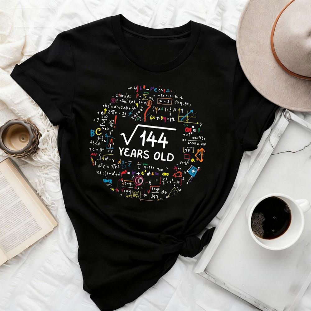 Square Root Of 144 12th Twelfth Birthday 12 Year Old Gifts Boys Girls Math Bday TShirt High Quality Cotton Tops Clothes