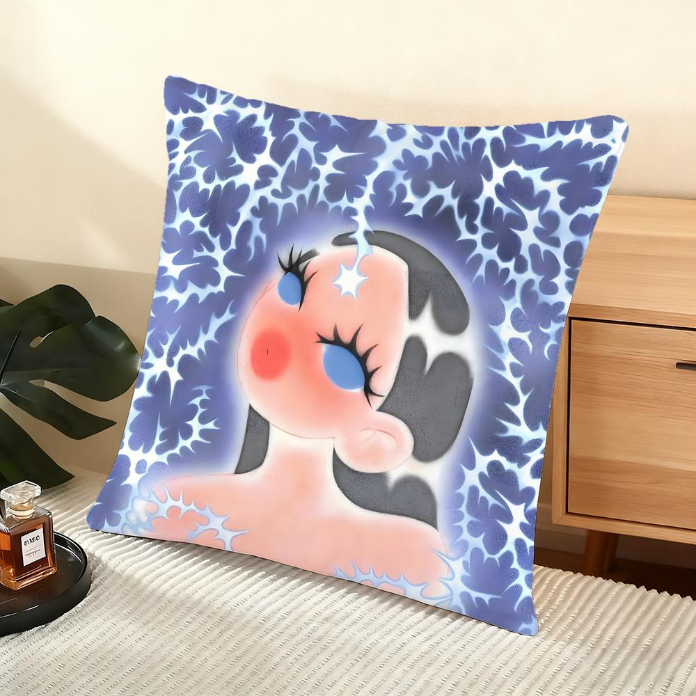 Andreadieznin Spanish Cushion Cover Silky Short Plush Home Sofa Cushion Cover - Invisible Zipper Home Decoration