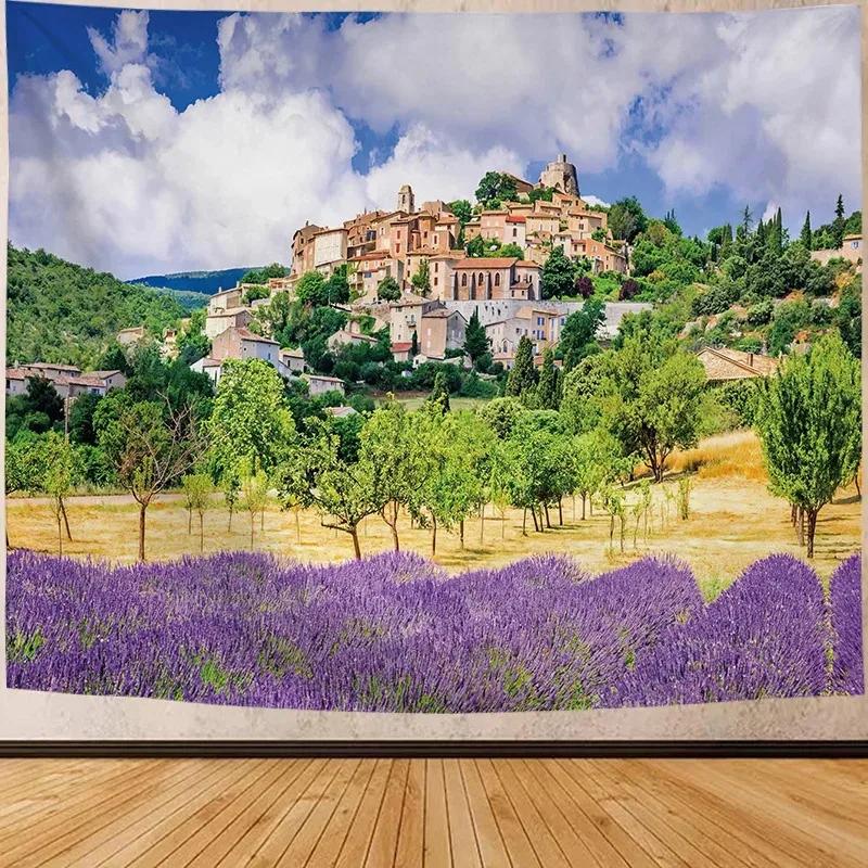 

Гобелен Lavender Manor для украшения офиса, гостиной, настенный гобелен для дома 100x75cm