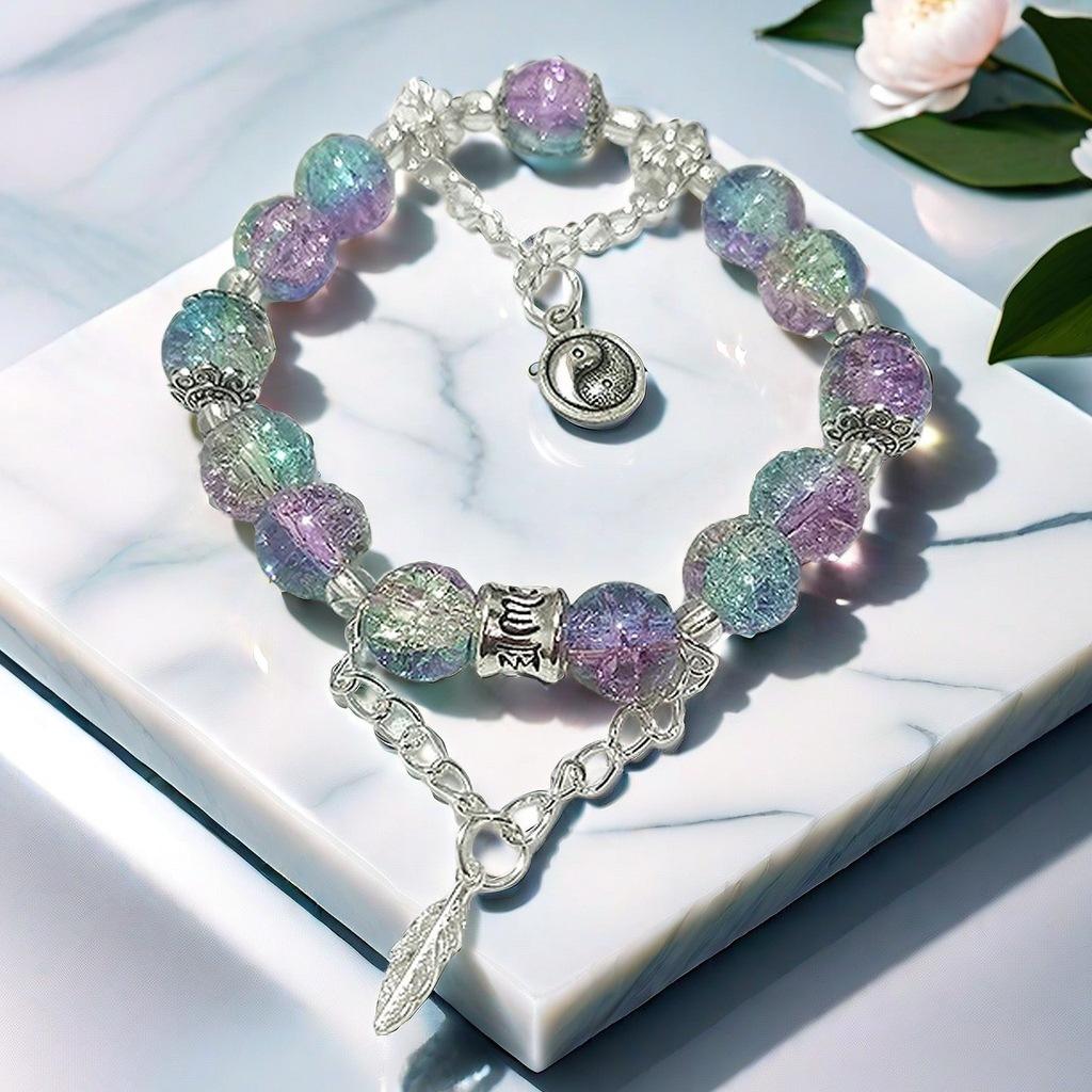 Daisy Popcorn Beaded Bracelet: Elegant Women's Hand Jewelry