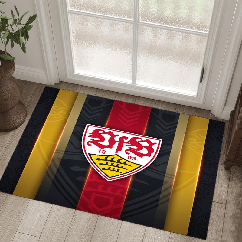 VfB Stuttgart Design Crystal Velvet Carpet Cozy Non?Slip Printed Rug For Bedroom Living Room Entrance