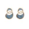 New women's summer sea blue travel earrings paired with high-end light luxury French design earring
