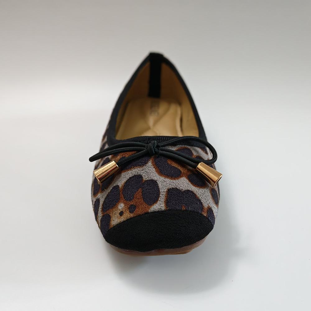 Women Classic Leopard Ballet Flats Square Toe Non-slip Flat Casual Slip-on Lightweight Shoes Daily Wear Plus Size 42