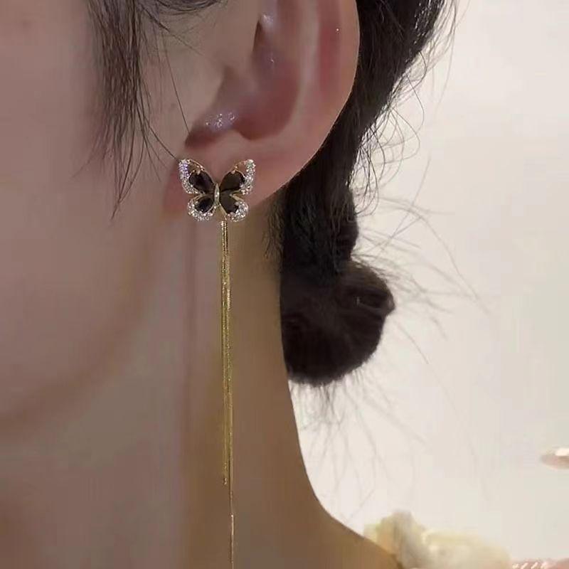 2PC Women's Fashion Butterfly Tassel Earrings Jewelry Accessories Suitable for Date, Party, Festival Gifts-87