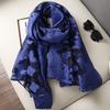 Fashion Women Cut Flowers Hollow Lace Gradient Flower Silk Scarf Spring Shawls And Wraps Towel Femme Beach Sjaals