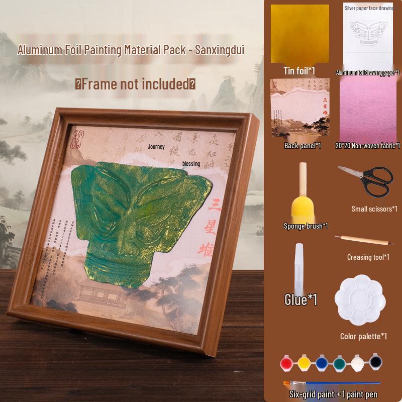 

Handmade 3D Sanxingdui Engraved Tin Foil Painting: Cultural Heritage Horse Year Ornament
