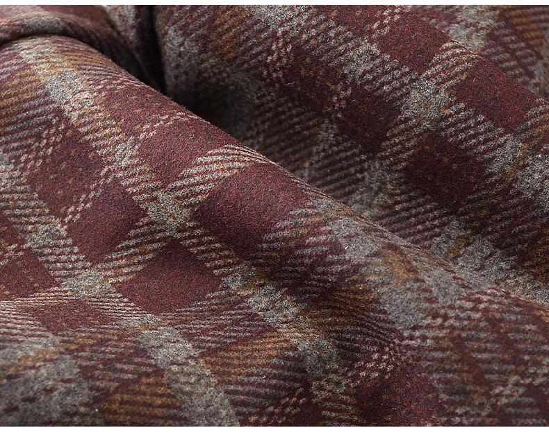 Spring Style Fashionable Plaid Elastic High Waist Pants for Middle-aged and Elderly Women