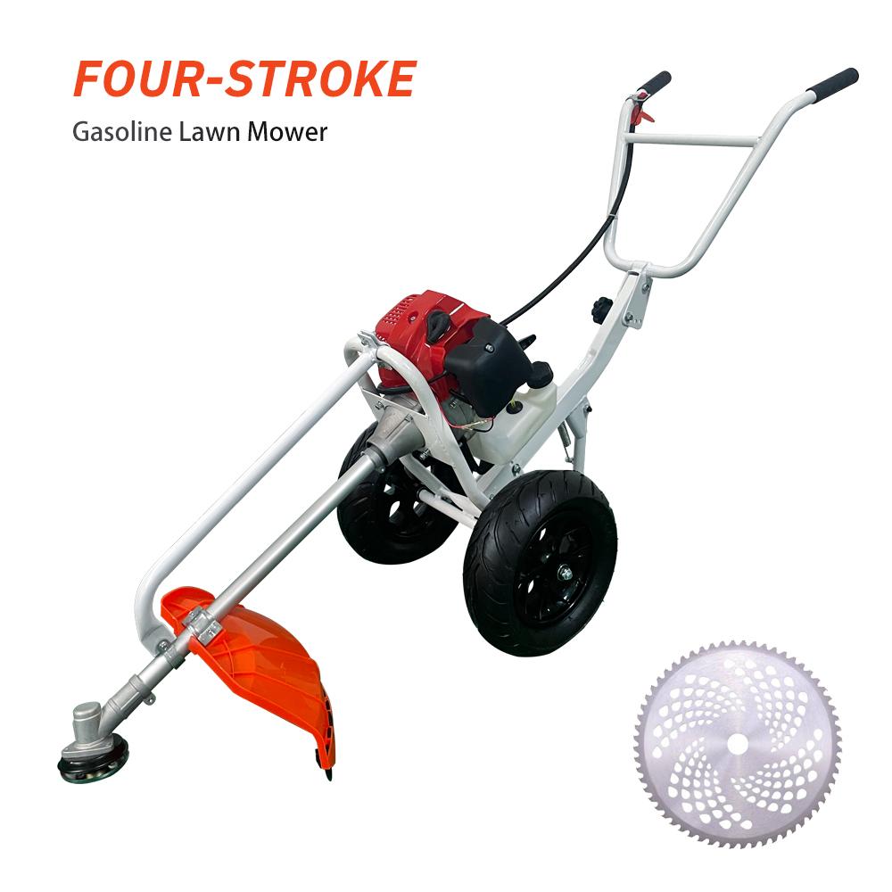 Hand-pushed 2-Stroke Grass Cutter Gas-powered Lawn Trimmer Wheeled Lawn Mower Push-type Lawn Cutter Gas Lawn Edger