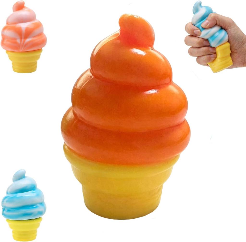 Ice Cream Squeeze Squishy, Ice Cream Cone Dumpling Slow Rise Sensory Toy Soft Squishy Sensory Squeeze Ball
