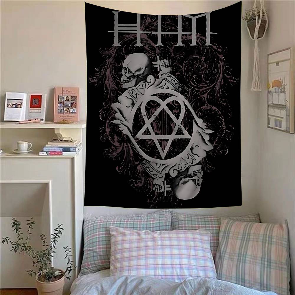 

Rock HhIM Band Hanging Bohemian Tapestry Hanging Tarot Hippie Wall Rugs Dorm Japanese Tapestry 74x94cm(29x37in)