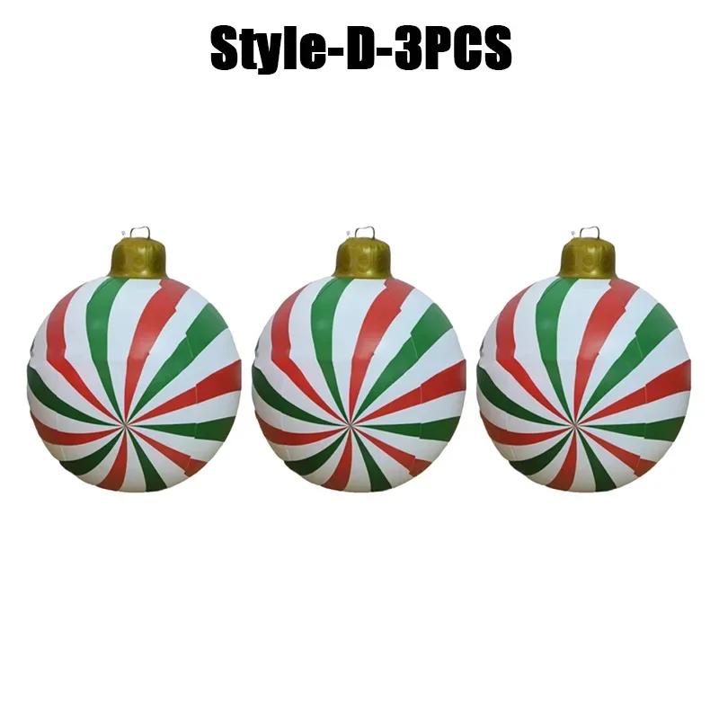 1-5PC Inflatable Christmas Candy Ball Outdoor Lawn Garden Decoration Holiday Ornament Fun Party Prop Festive Scene Display Decor