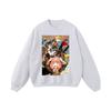 Mens Oversized Hoodie With Japanese Hip-Hop Cartoon Print Vintage Streetwear Cotton Sweatshirt Loose Fit Long Sleeve