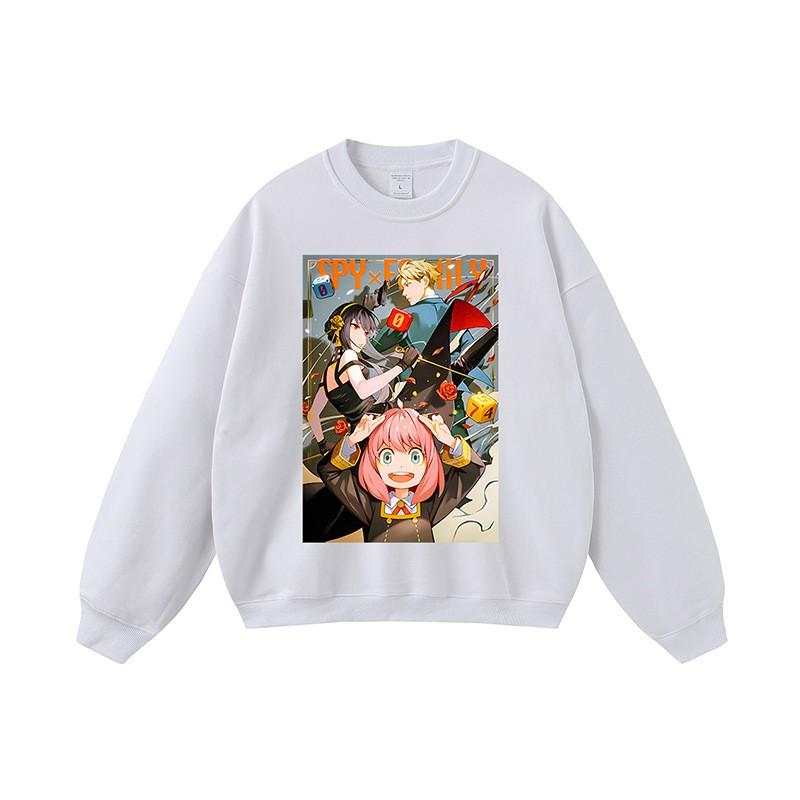 Mens Oversized Hoodie With Japanese Hip-Hop Cartoon Print Vintage Streetwear Cotton Sweatshirt Loose Fit Long Sleeve