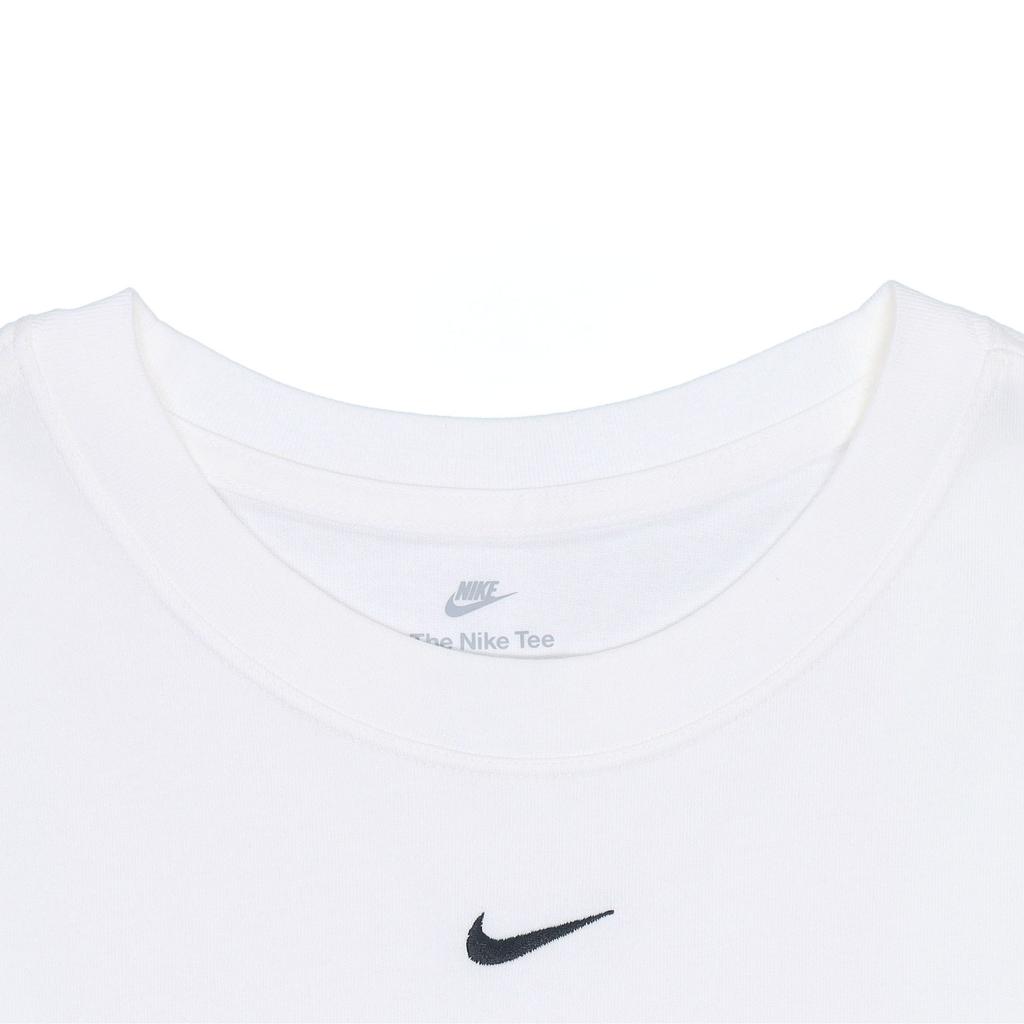 Nike Sportswear Essential Boxy Logo Crew Neck Casual T-Shirt Women Tops White DD1238-100