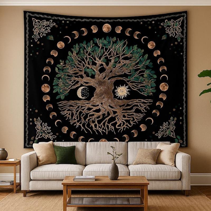 Mystic Tree of Life Tapestry 75x100