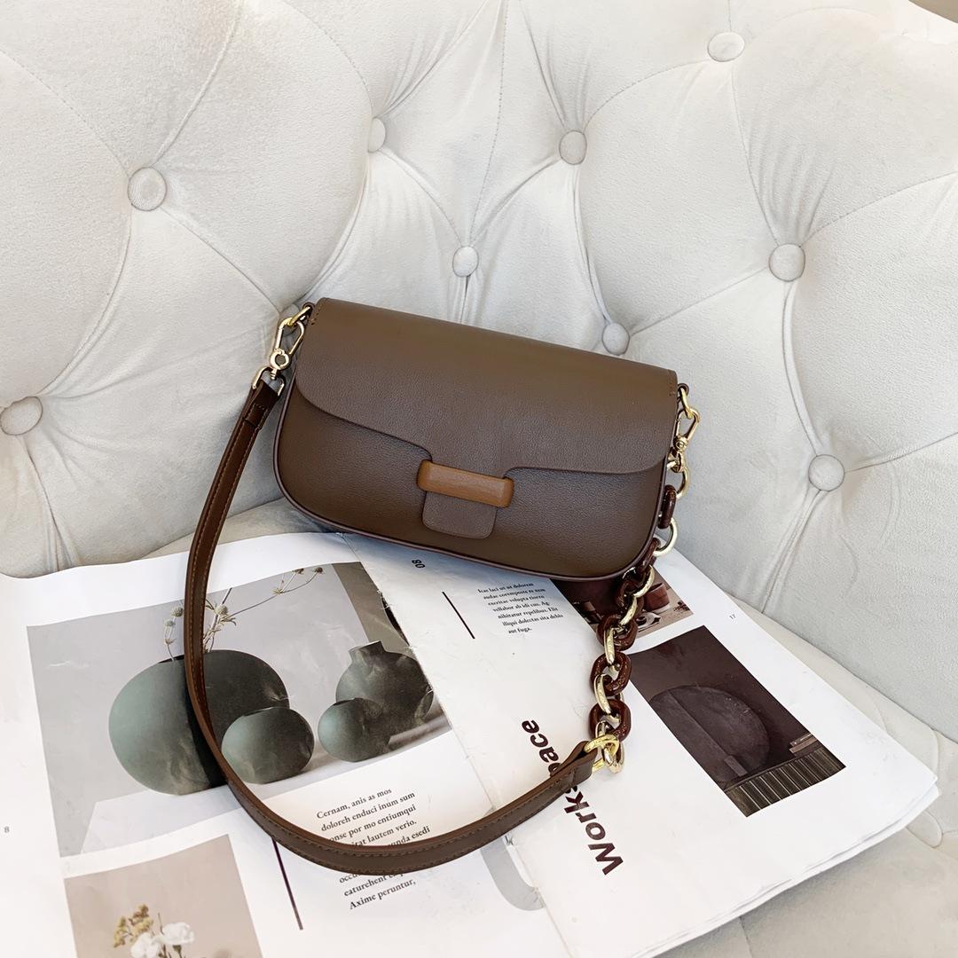 

Летняя сумка Qing из новой акриловой цепочки, маленькая квадратная сумка-макарон, универсальная кожаная сумка через плечо, сумка под мышку Length 23X6X12cm