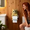 Toilet Roll Holder Wall Mount Cat Home Decor Funny Toilet Tissue Holder Roll Stand for Bathroom Kitchen Counter Office Apartment