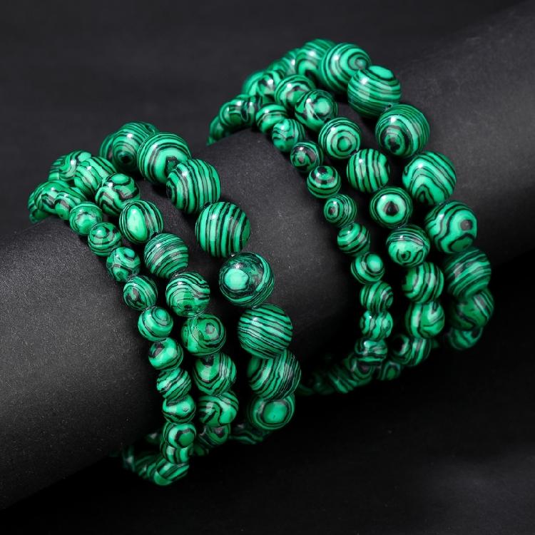 Malachit Runde Perlen Für Schmuckdesigner Naturstein Bastelperlen DIY Armband Halskette Herstellungszubehör