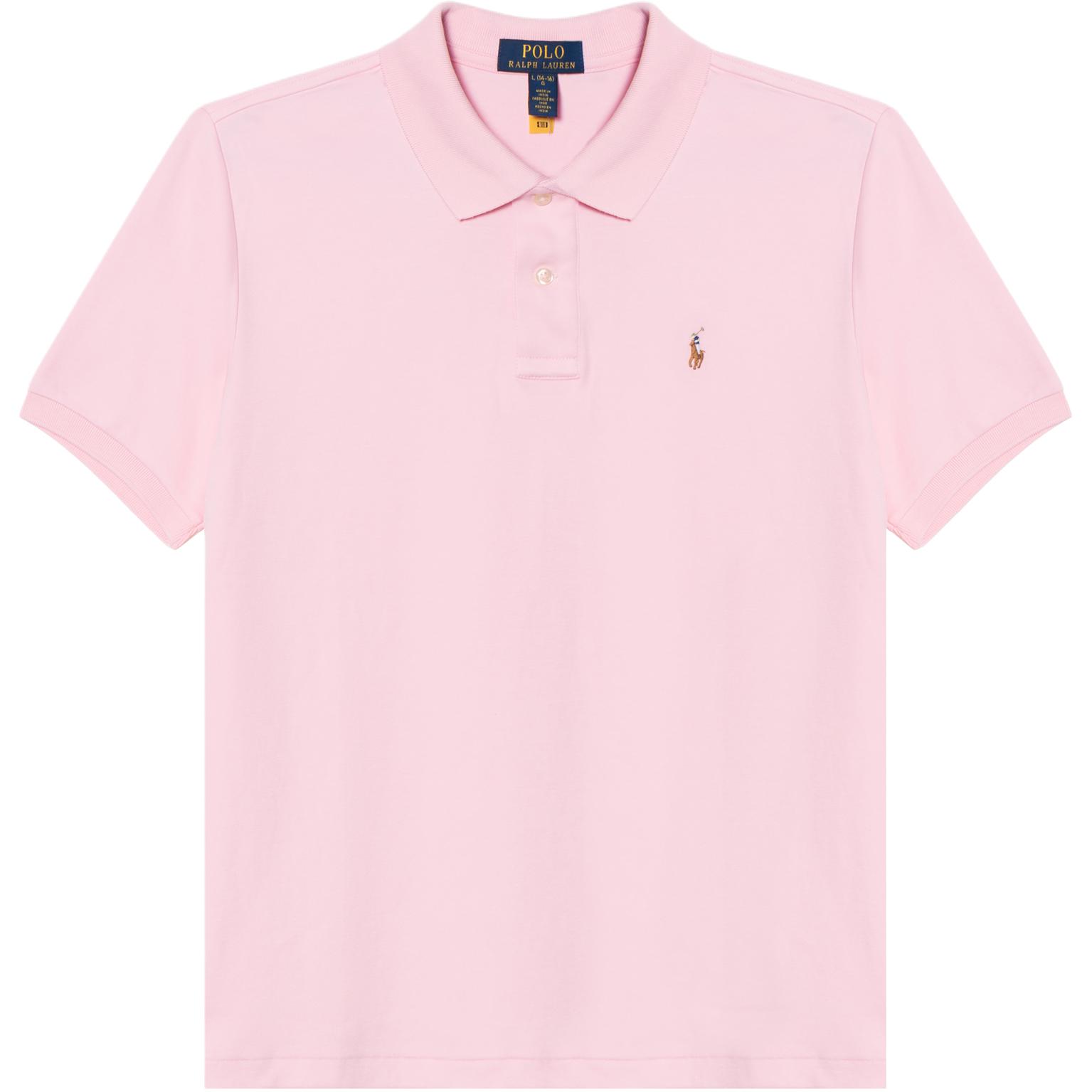 

Polo Ralph Lauren SS25 Вышитое лого маленькой лошади Однотонная футболка-поло с коротким рукавом Женские топы Розовый 323952431-007 L