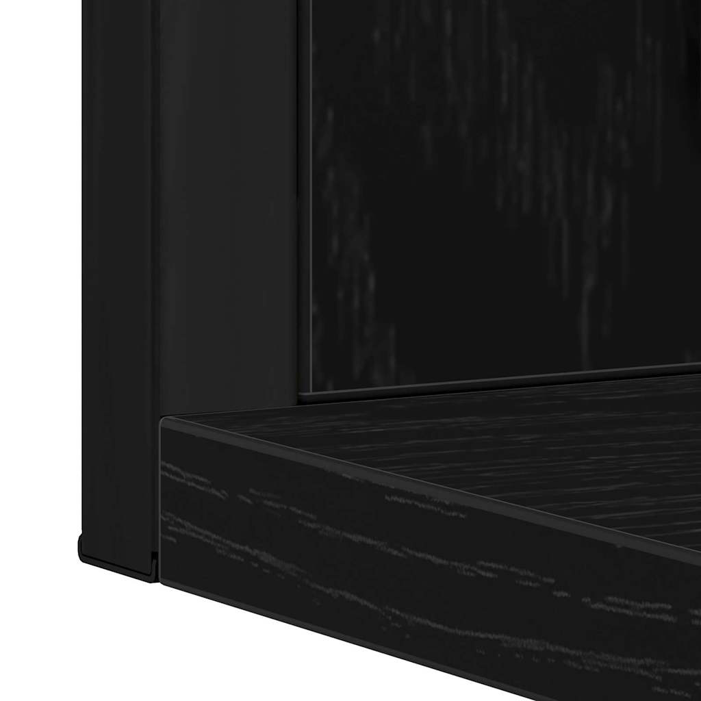 Wall Mounted Bathroom Furniture Set 2 pcs Black Particleboard