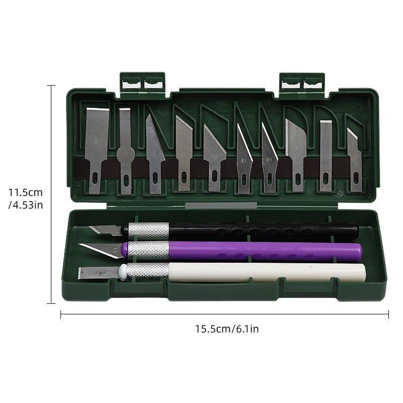 

1set Metal Carving Knife Pen Style Art Seal Cutting Manual Combination Paper Cuttings Non-Slip Gadget DIY Precision Repair Tool
