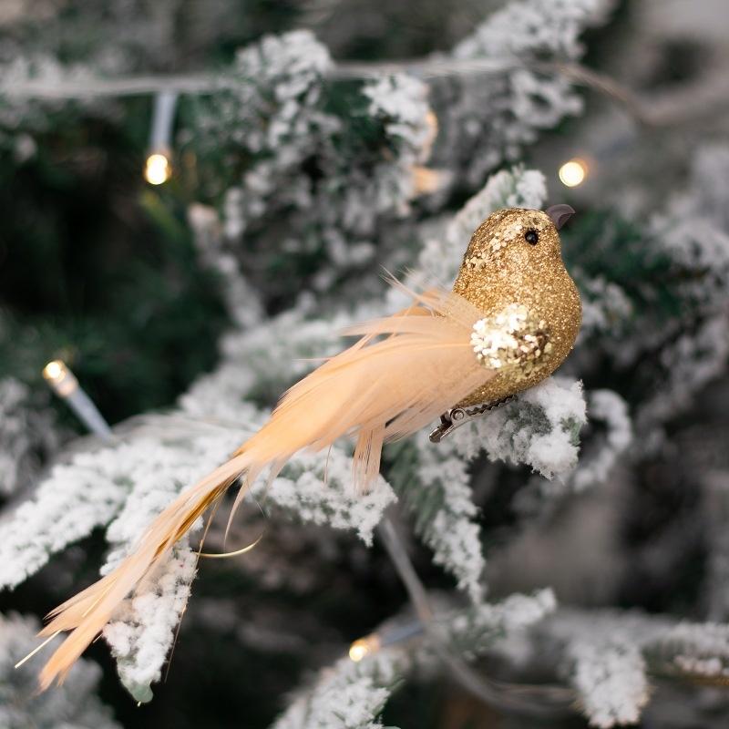 1Pcs Shiny Faux Birds Craft Foam Feather Miniature Birds for Home Garden Wedding Decorations