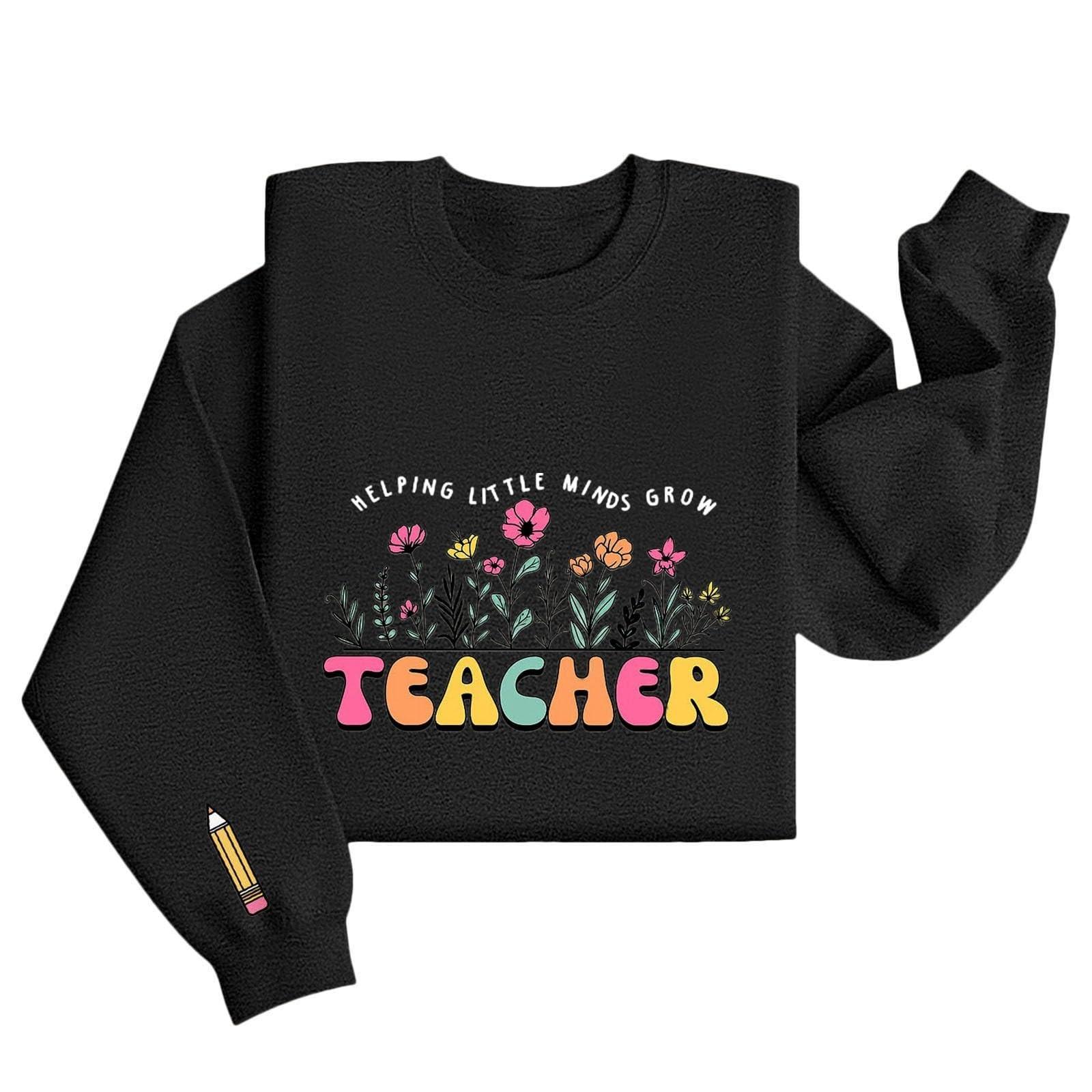 

Женские топы с круглым вырезом и принтом из хлопка, повседневная мода, длинный рукав, пуловер, топ, блузка L чёрный