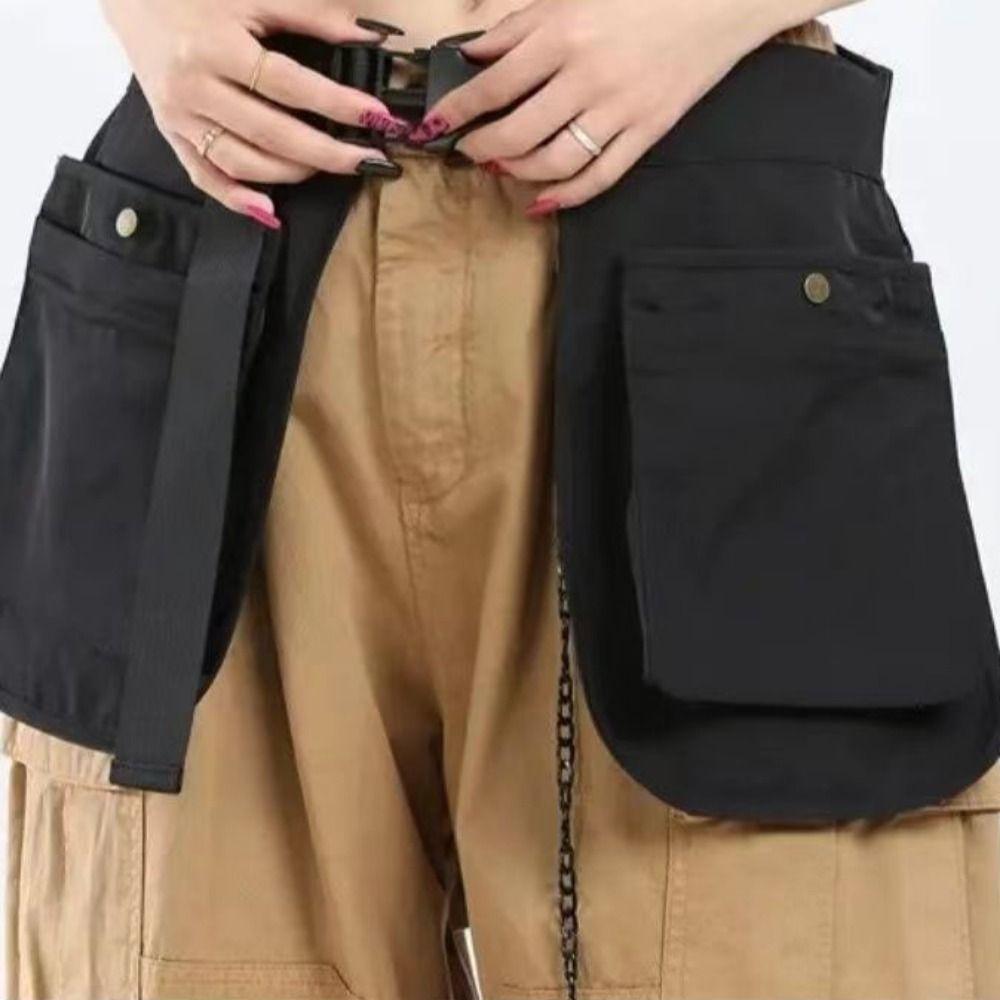 Multi-functional Waist Pack Black Fanny Pack Tool Pouch Apron Belt Bag  Camping