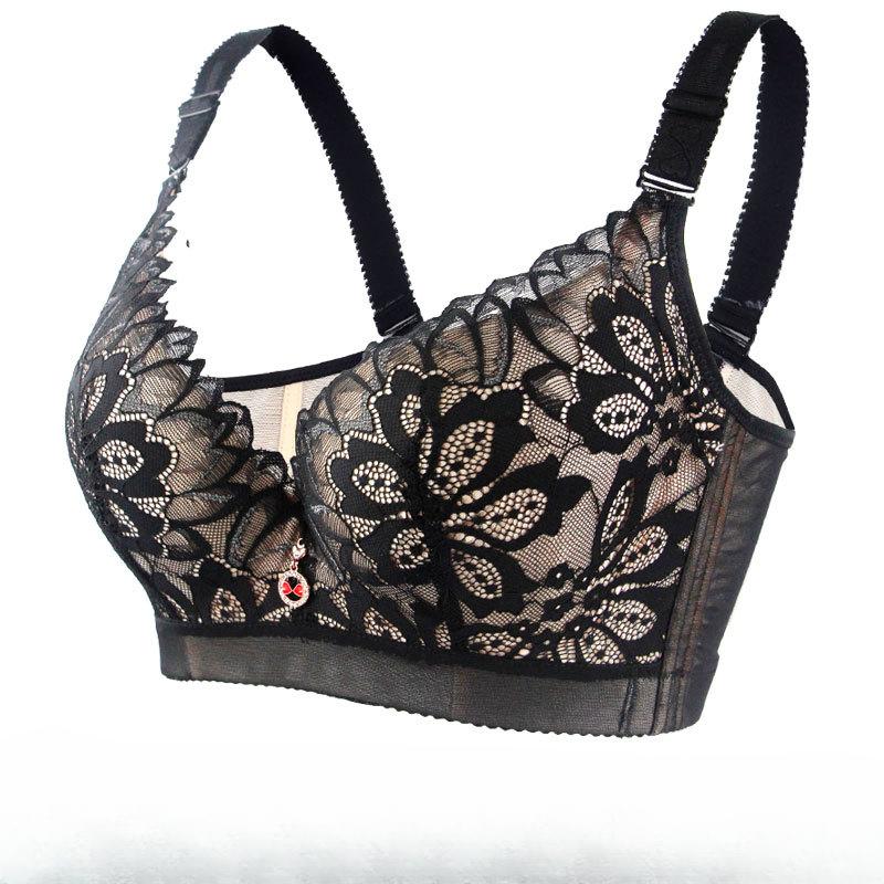 Sexy Large Size Underwear Bra Thin Section of The Full-cup Fat Plus Large Cup Gathered Adjusted Bylactation Bra