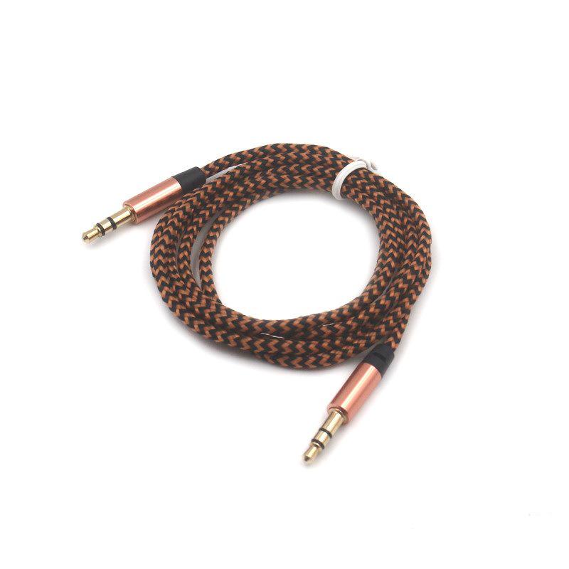 Colorful 3.5mm Braided Metal Shell Audio Cable - Male to Male AUX Connection