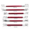 Red Six-Piece Wooden Pottery Clay Carving and Trimming Tool Set