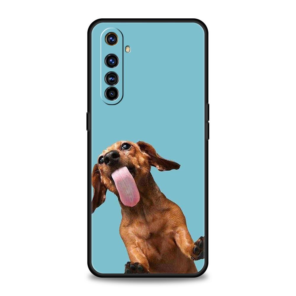Dachshund Silhouette Dog cute Case For Realme 12 11 10 9 8 5G 7 6 GT5 GT3 GT2 Pro C21 C25 C35 For Realme GT Neo 2 3 3T 5 Cover