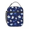 Pumpkin And Ghost Halloween Pattern Insulated Lunch Bag for Women Kids Portable Food Boxes Thermal Lunch Box Tote
