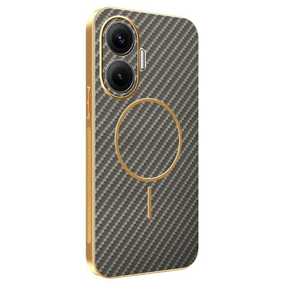 For Xiaomi Redmi Turbo 4 Pro 5G/Poco F7 5G Phone Case Carbon Fiber Textured Electroplated TPU Back Cover