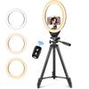 UBeesize LED Ring Light with Smartphone Selfie and Video Light with Touchscreen Controls for Zoom and Live Compatible with Actresses and 127cm Tripods