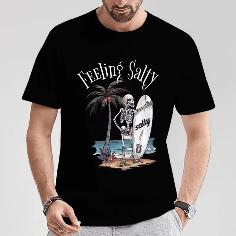 

Футболка с принтом «Кокосовая пальма и череп» Tropical Vibes — удобная, с коротким рукавом, классический дизайн с круглым вырезом, повседневный топ для повседневной носки XXXXXL чёрный