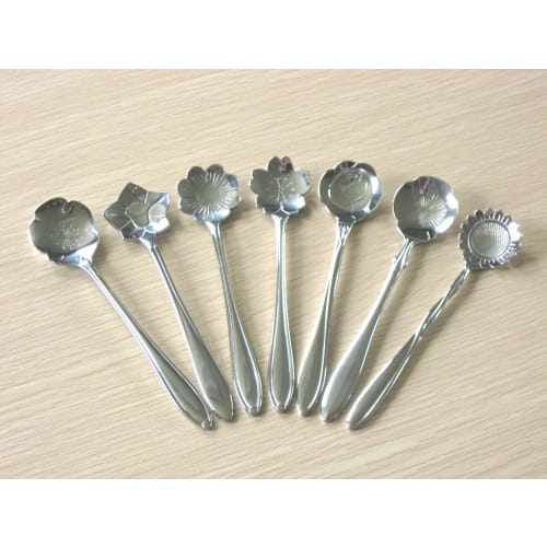 Nagao Tsubame-Sanjo Flower Cutlery Coffee Spoons, Pansy Design, Set of 5, 12.3cm, Gift Packaging, Made in Japan