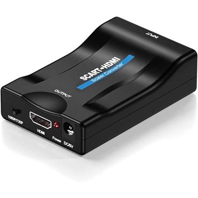 Adaptér Scart HDMI, Konvertor Scart na HDMI s napájecím kabelem USB Převodník SCART na HDMI Full HD 720P-1080P, Conv[77]