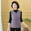 Women Autumn Winter Quilted O-neck Sleeveless Vest Single Breasted Loose Plus Size Casual Vest