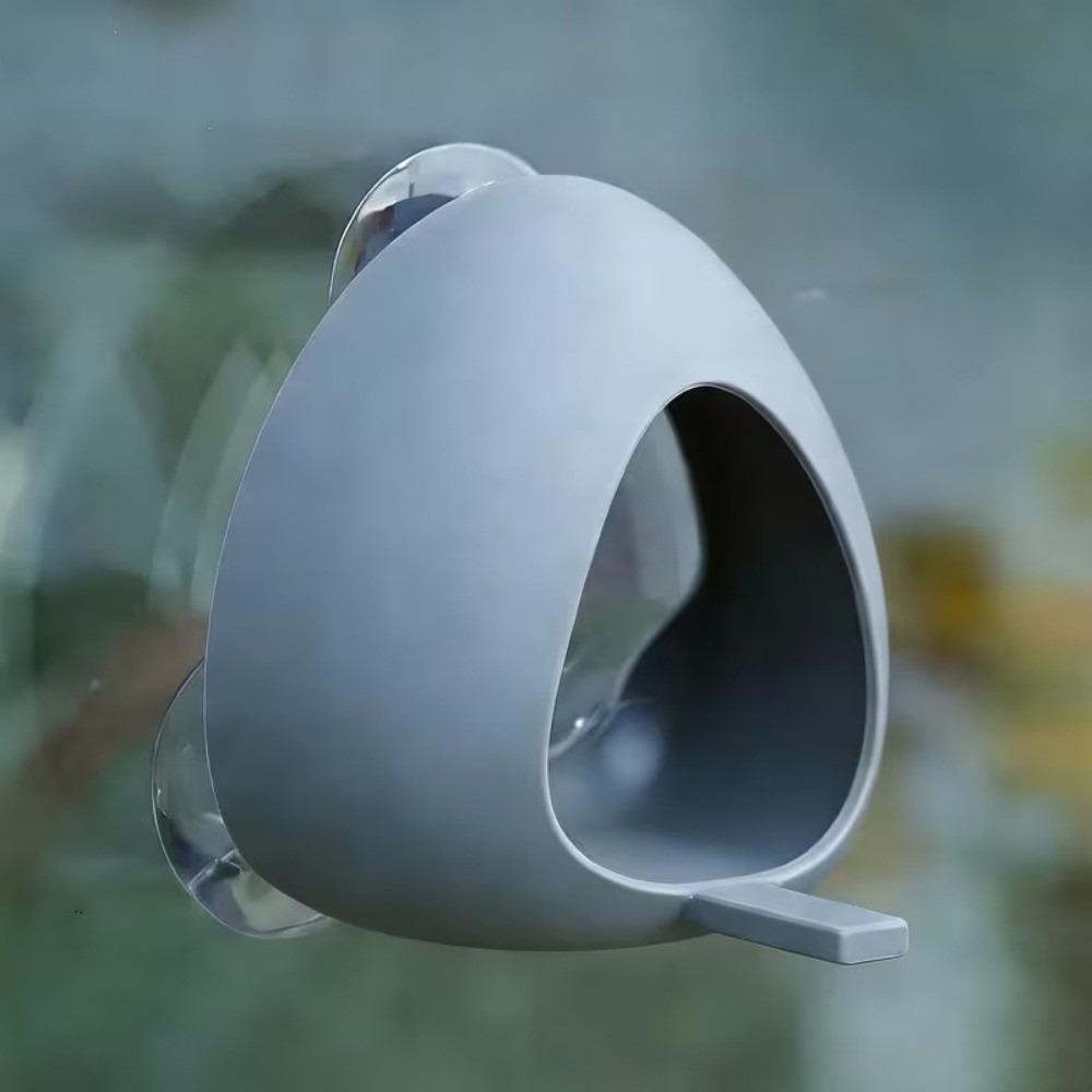 

Suction Cup Window Bird Feeder Detachable Large Capacity Hummingbird Feeder Wall Mounted Plastic Wild Bird Feeder Patio Watching серый