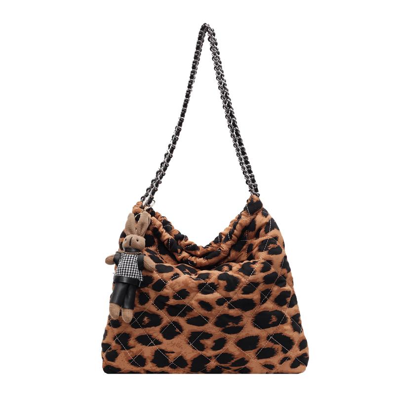 

Большая вместительная сумка-тоут с леопардовым принтом, женская сумка через плечо коричневый