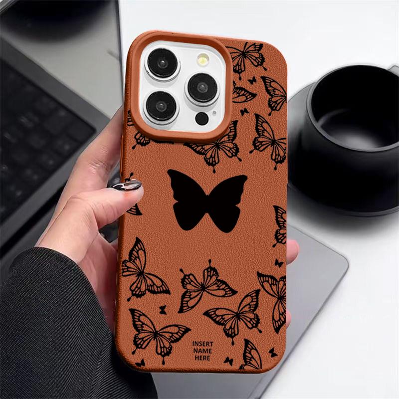 TPU měkký kryt se vzorem motýla pro iPhone 16E 16 Pro Max 15 Pro 14 13 12 11 Nárazuvzdorný Slim Matný zadní kryt