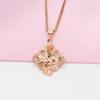 Exquisite Purple Gold Russian Shiny Flower Pendant Simple Atmosphere 585 Rose Gold Plated Color Gold Collarbone Necklace