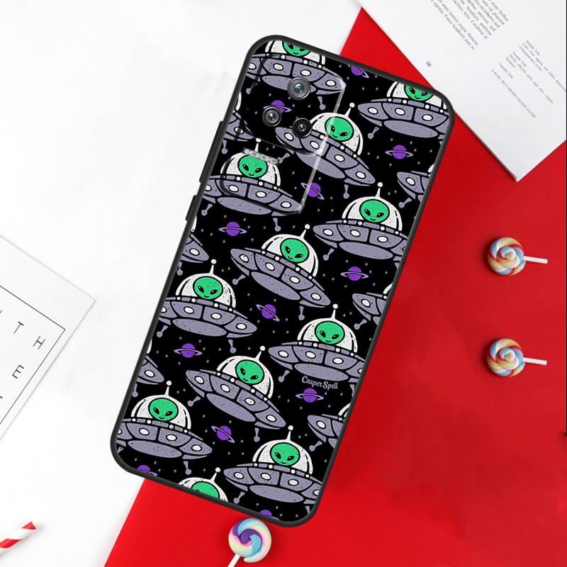 Aesthetics Cute Cartoon Alien Cover For Xiaomi 13T 11T 12T 14T Pro 13 14 15 Ultra POCO X7 Pro X3 X5 X6 F5 F6 M6 Pro Case
