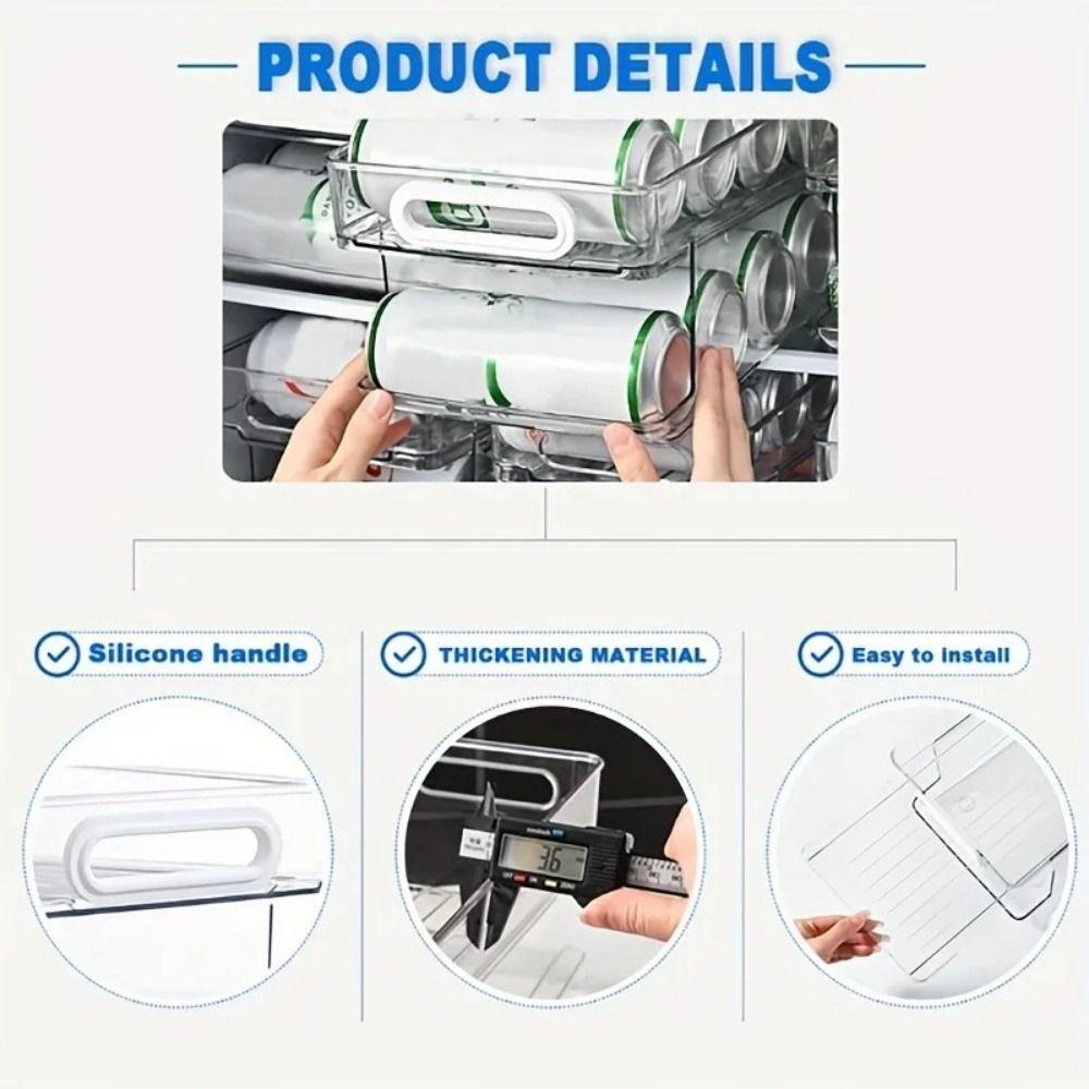 1/2 Tier Soda Can Dispenser Auto-Rolling Refrigerator Storage Rack Fridge Can Holder  Freezer