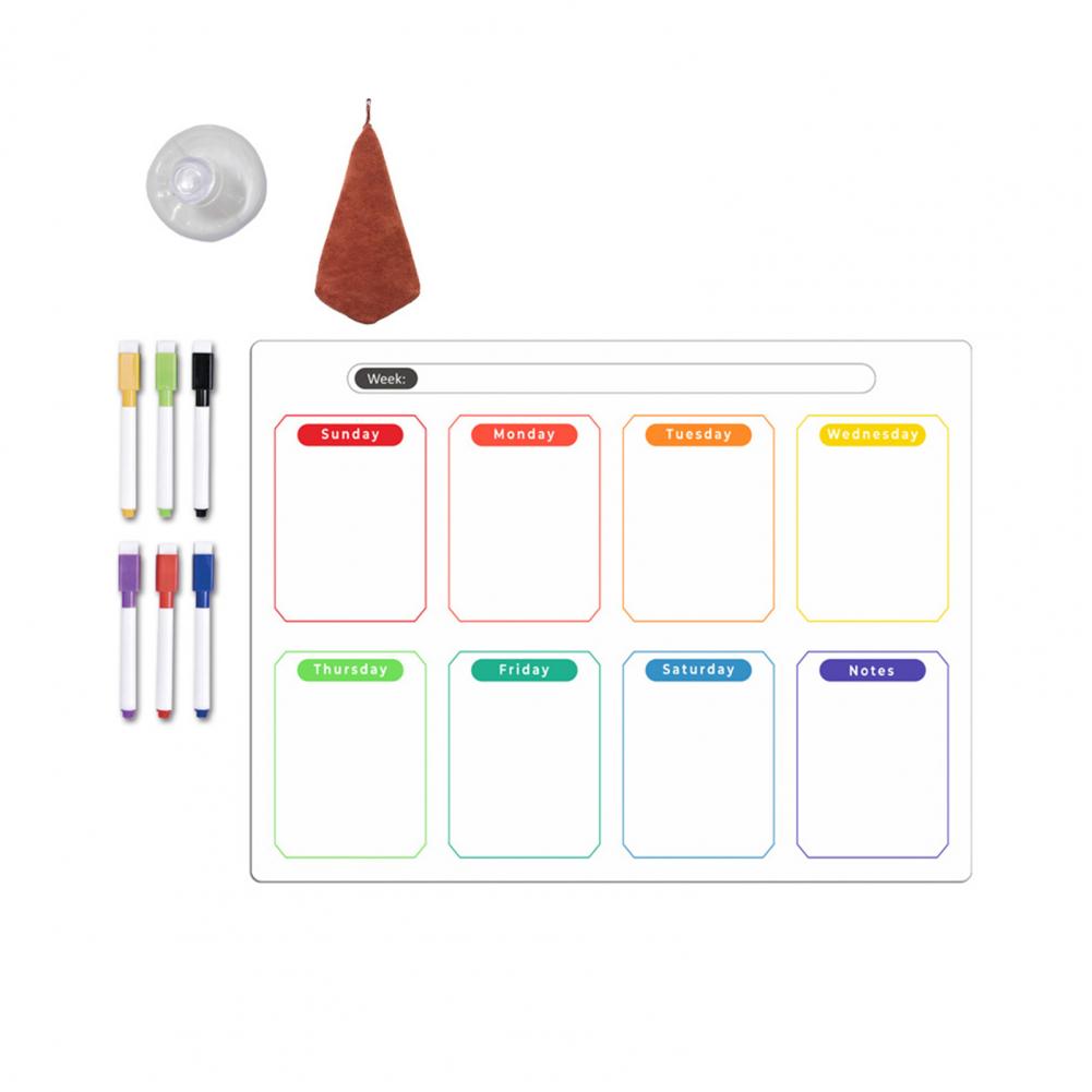 1 Set 40.6*30.5cm Magnetic Message Board Refrigerator Erasable Writing Surface Weekly Planner Recipe Record Board Home Kitchen