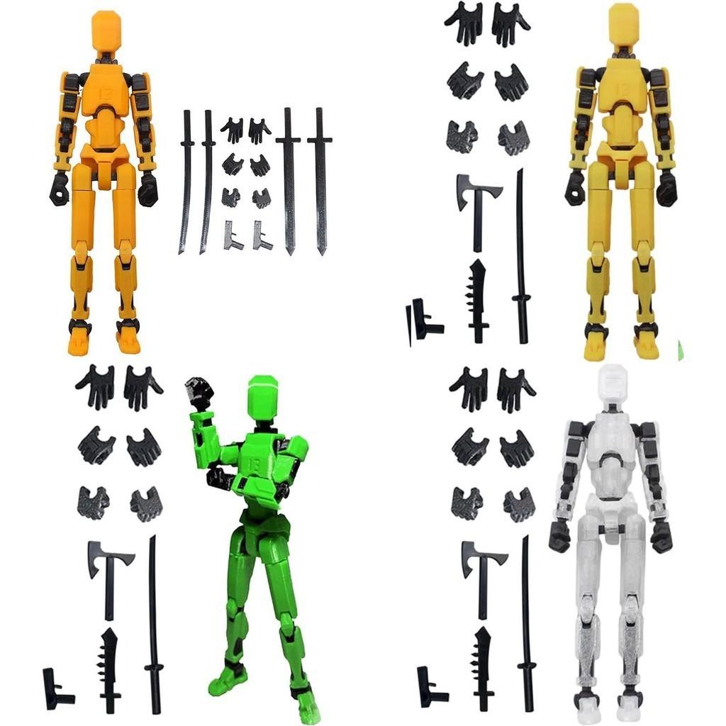 3d Printed Lucky Articulated Doll Toy For Emotional Visual And Intellectual Development Red With 3 Hand Types And 4 Weapons