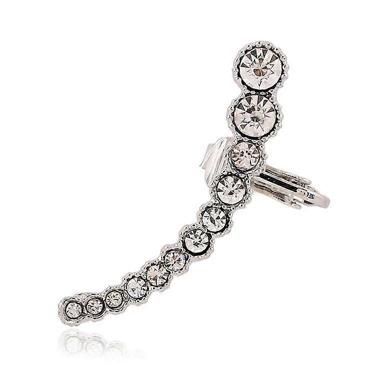 Korean exquisite rhinestone earrings ear clip earrings fashionable gold and silver ear hooks FY0381