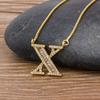Nidin Light Luxury A-Z 26 Letters Necklace Zircon Pendant for Women Initials Name Necklace Fashion Party Wedding Jewelry Gift